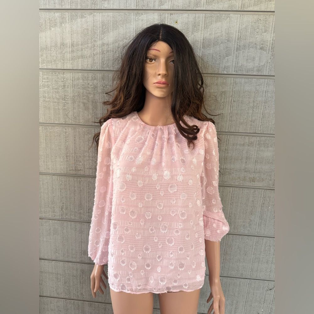 Women’s Pink Swiss dot Blouse Size Medium